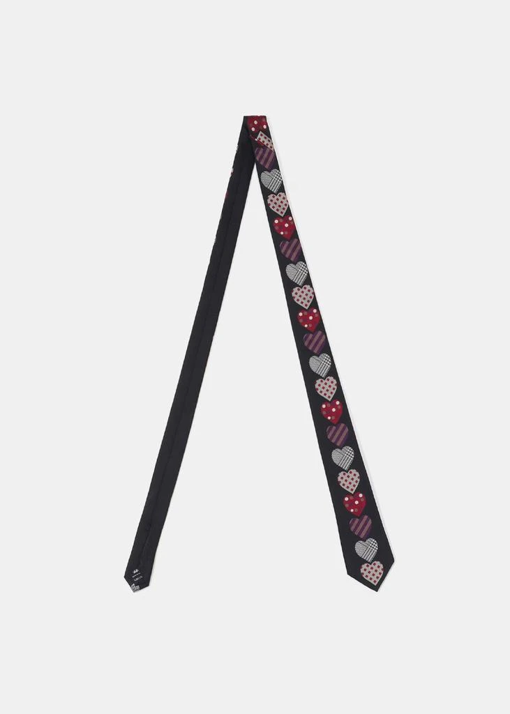 商品YOHJI YAMAMOTO|YOHJI YAMAMOTO Black Heart Pattern Tie,价格¥1729,第2张图片详细描述