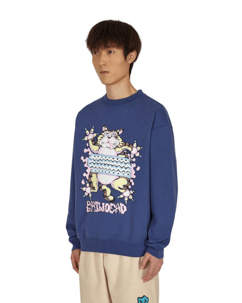 商品Brain Dead|Relaxed Cat Crewneck Sweatshirt Blue,价格¥674,第4张图片详细描述