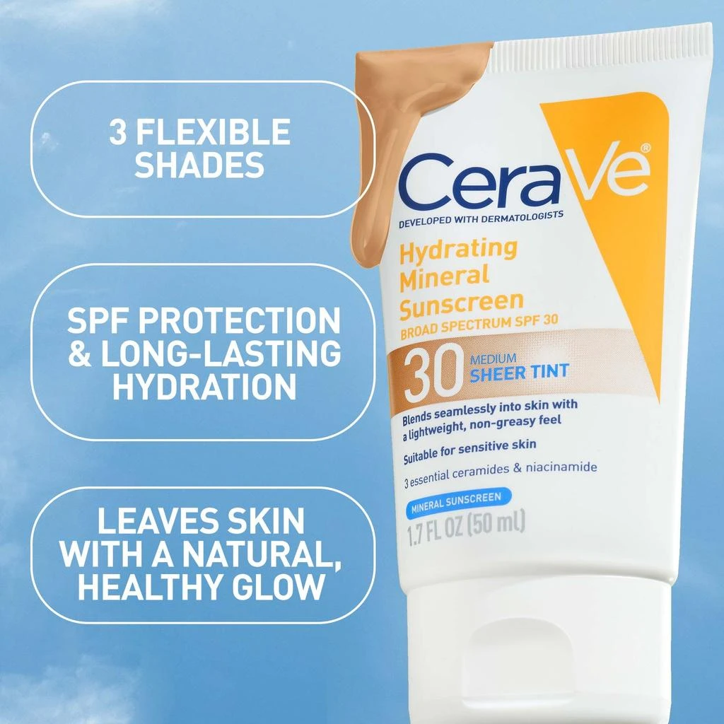 商品CeraVe|CeraVe Hydrating Mineral Tinted Sunscreen SPF 30,价格¥133,第3张图片详细描述
