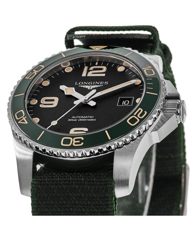 商品Longines|Longines HydroConquest Automatic 41mm Black Dial Fabric Strap Men's Watch L3.781.4.05.2,价格¥10739,第2张图片详细描述