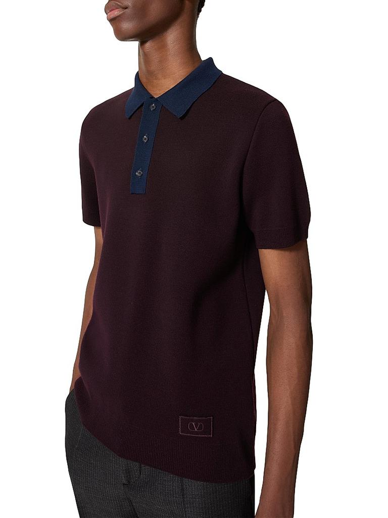 Tシャツ・カットソー VALENTINO FW25 Polo shirts (7V3MH01KAQK 157) Valentino Wool Polo T-Shirt with V-Logo - Polo Shirts - Free