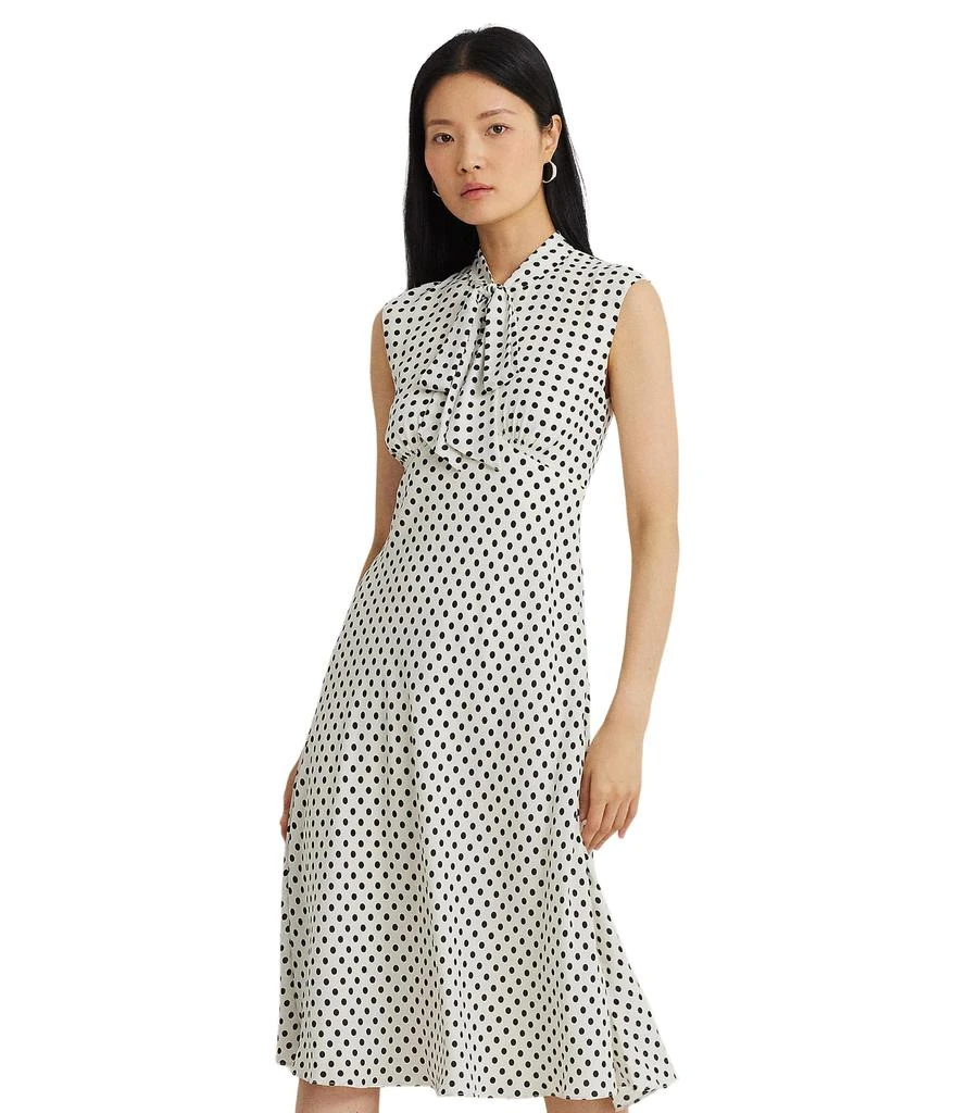 商品Ralph Lauren|Polka-Dot Georgette Tie-Neck Dress,价格¥1100,第1张图片