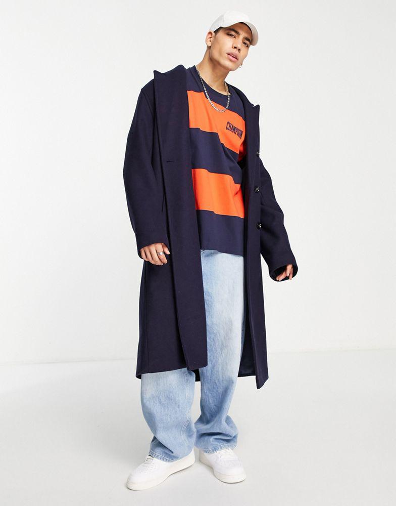 Champion oversized stripe t-shirt in navy商品第4张图片规格展示