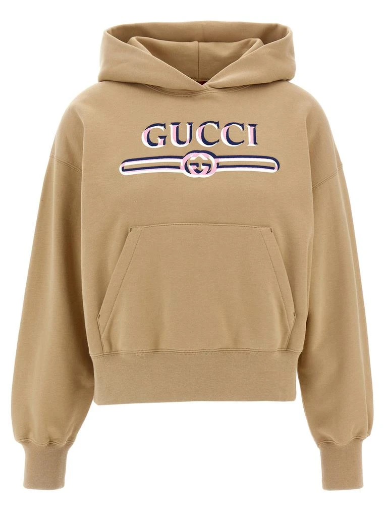 商品Gucci|Logo Hoodie Sweatshirt Beige,价格¥7062,第1张图片