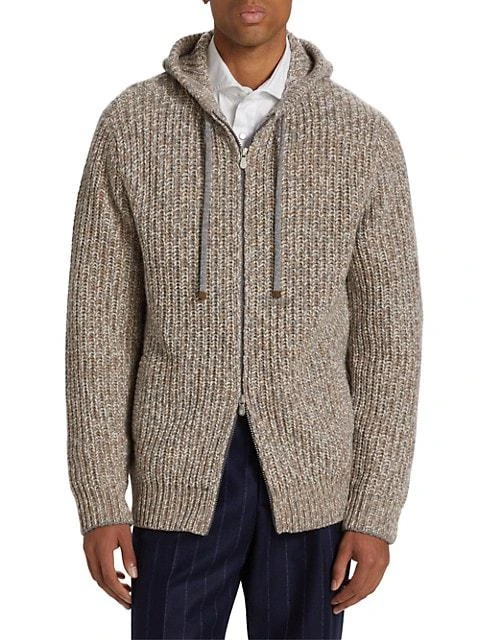 商品Brunello Cucinelli|Melange Chunky Hooded Cardigan,价格¥16876,第2张图片详细描述