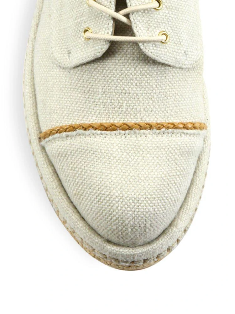 商品Stuart Weitzman|Mantra Linen Platform Creepers,价格¥947,第3张图片详细描述