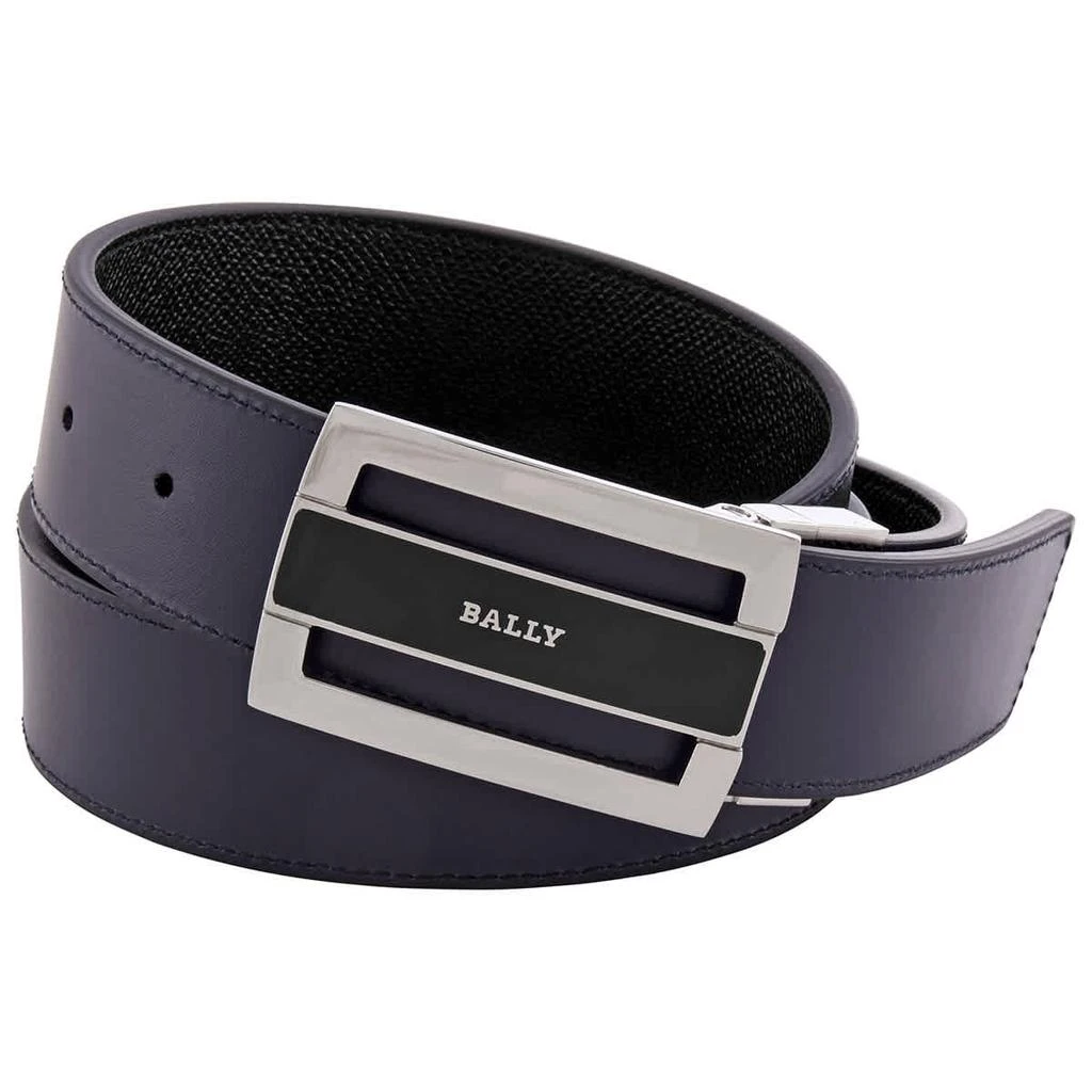 商品Bally|Black / Navy Leather Adjustable & Reversible 35mm Belt,价格¥1034,第1张图片