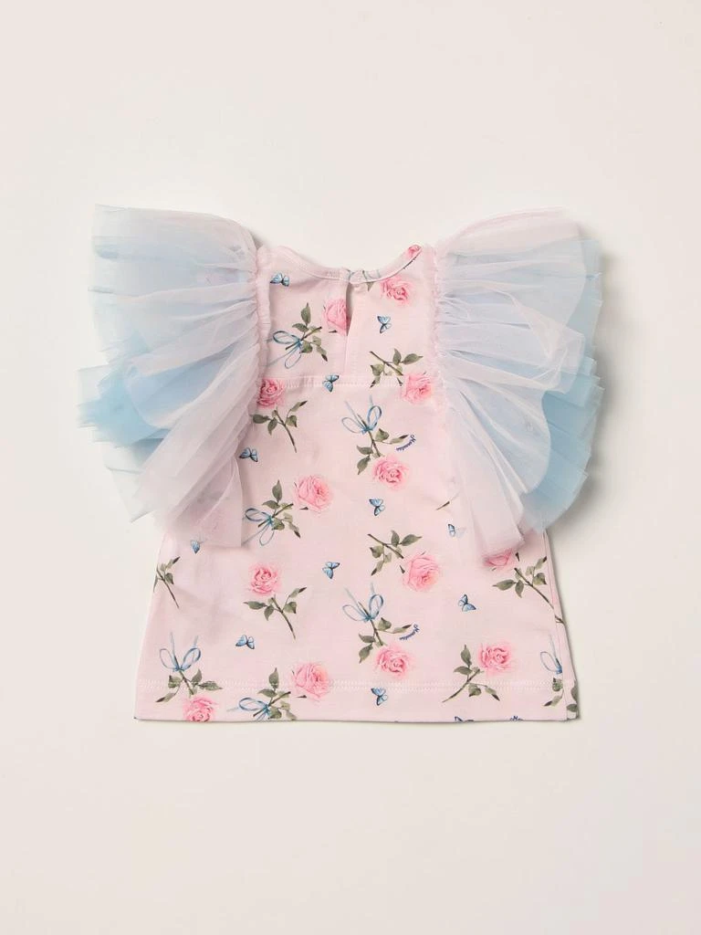 商品MONNALISA|Monnalisa T-shirt with floral print and tulle,价格¥266,第2张图片详细描述