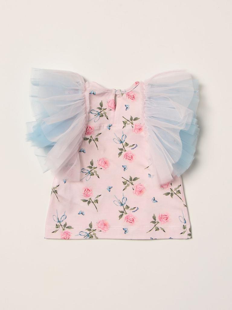 商品MONNALISA|Monnalisa T-shirt with floral print and tulle,价格¥241-¥601,第4张图片详细描述