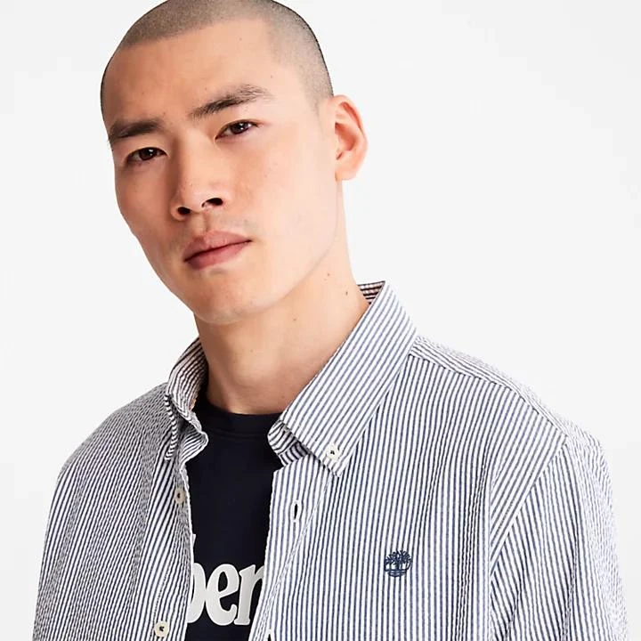 商品Timberland|SS Seersucker Shirt for Men in Blue,价格¥393,第5张图片详细描述