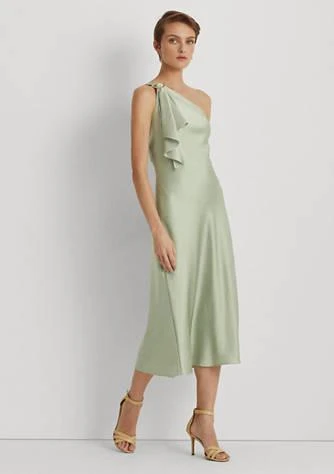 商品Ralph Lauren|Ralph Lauren One Shoulder Satin Cocktail Dress,价格¥435,第1张图片