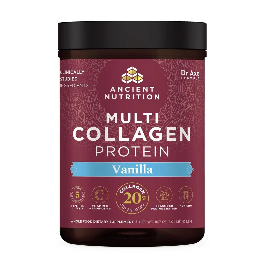 商品Ancient Nutrition|Multi Collagen Protein Winter ’23 Insert | Powder Vanilla (45 Servings),价格¥1019,第1张图片