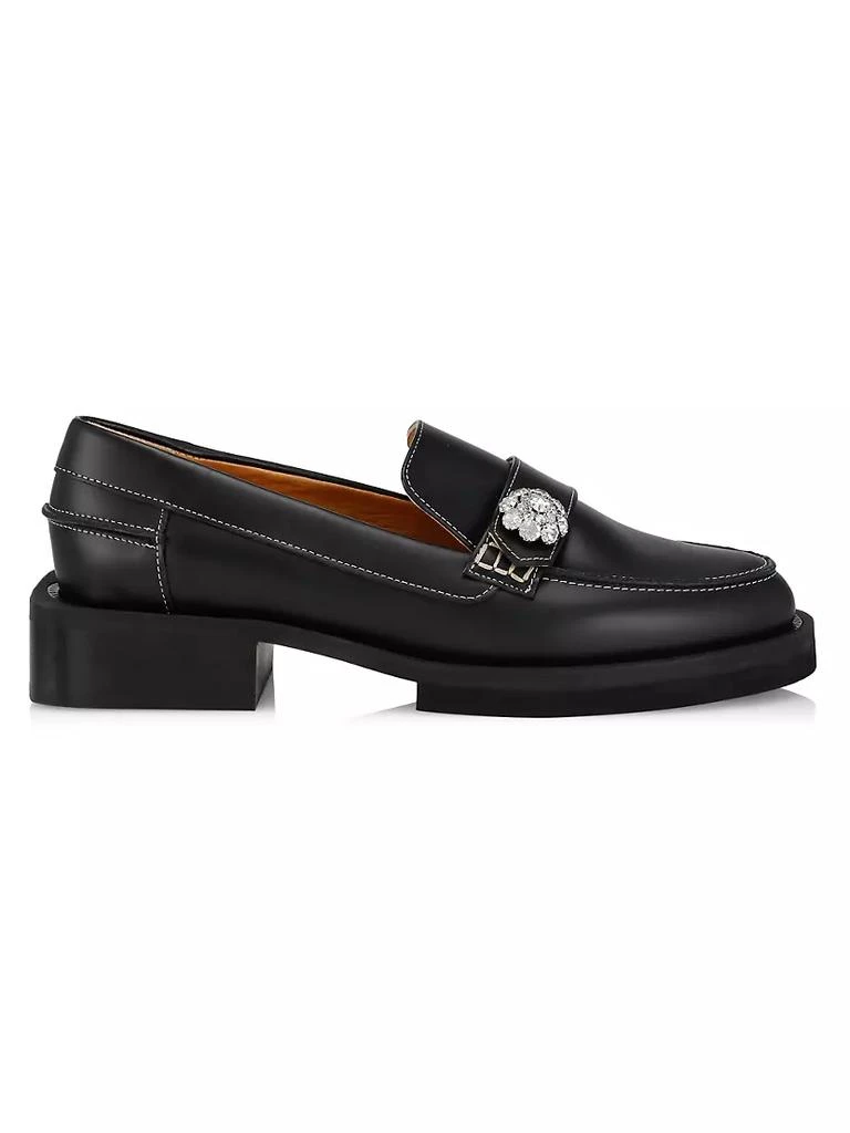 商品Ganni|Leather Jewel Loafers,价格¥3147,第1张图片