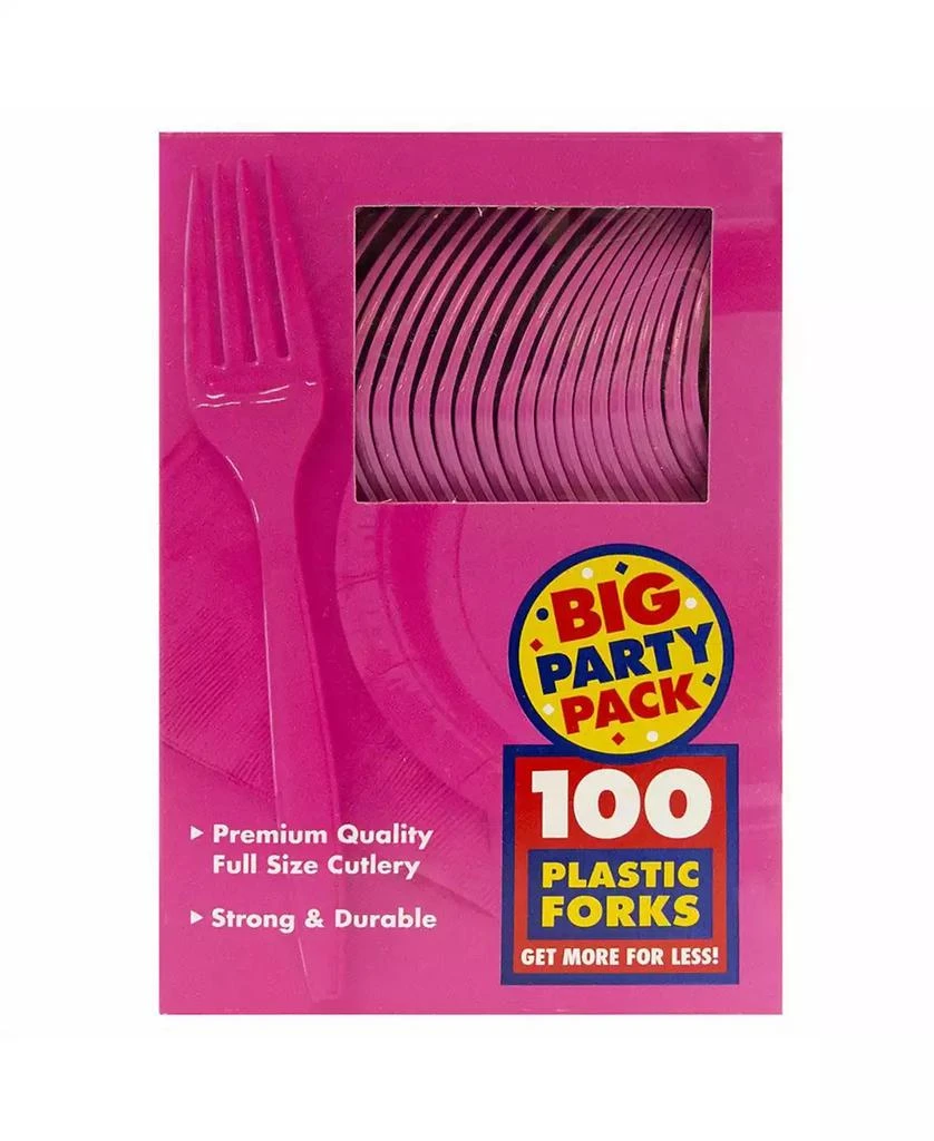 商品JAM Paper|Big Party Pack of Premium Plastic Forks - 100 Disposable Forks Per Box,价格¥112,第1张图片