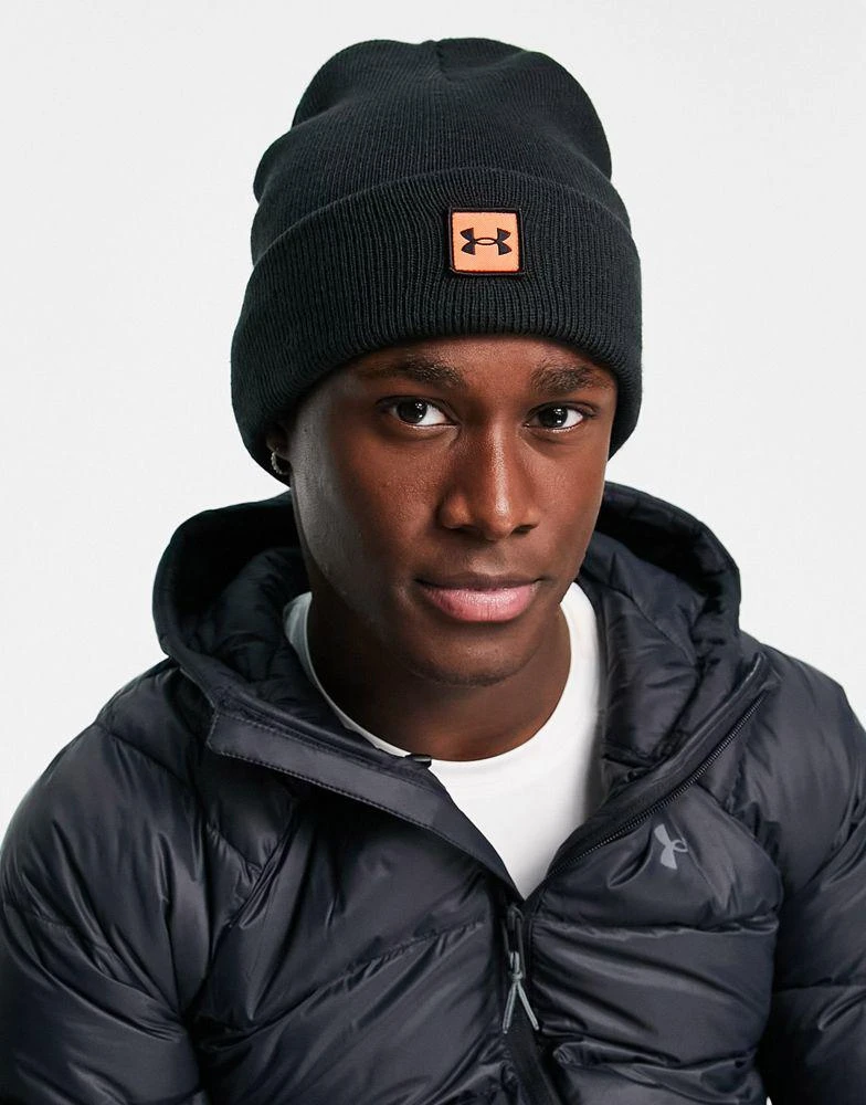 商品Under Armour|Under Armour Training Halftime ribbed beanie in black and red,价格¥120,第1张图片