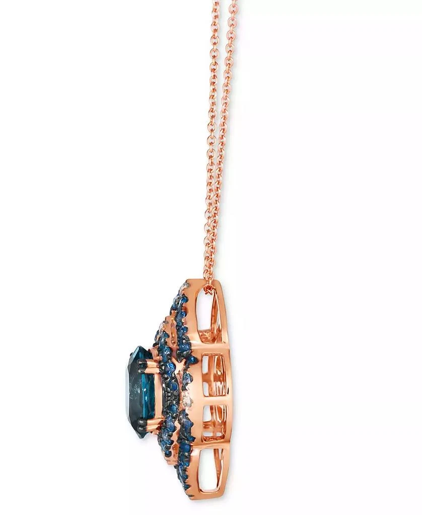商品Le Vian|Ombré® Deep Sea Blue Topaz (2 ct. t.w.), Denim Ombré (3/4 ct. t.w.), & White Sapphire (1/6 ct. t.w.) Framed Adjustable 20" Pendant Necklace in 14k Rose Gold,价格¥28217,第2张图片详细描述