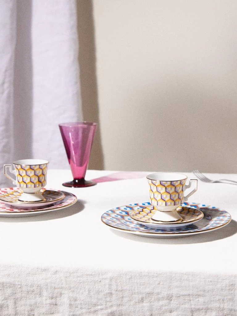 商品LA DOUBLE J|Set of two Cubi-print porcelain espresso cups,价格¥828,第2张图片详细描述