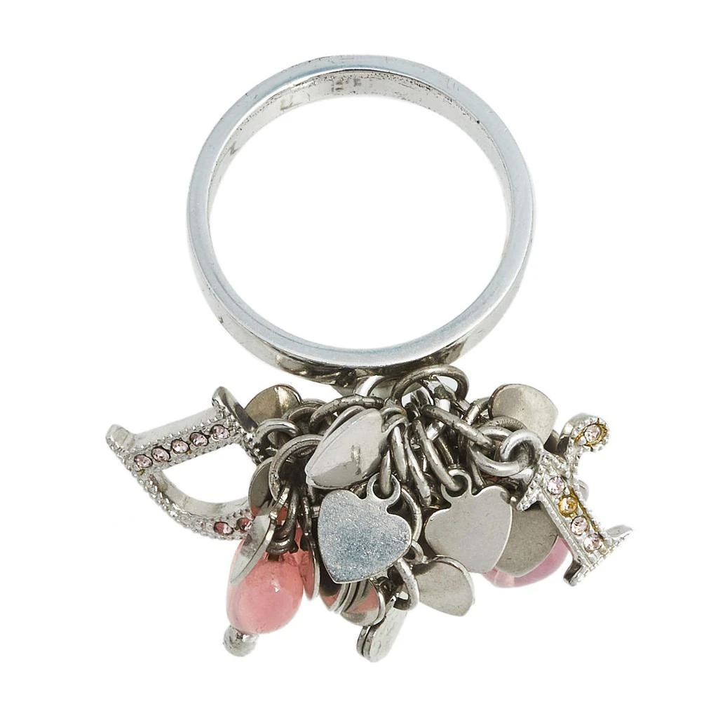 商品[二手商品] Dior|Dior Crystal & Resin Logo Heart Charms Ring Size EU 54.5,价格¥851,第4张图片详细描述