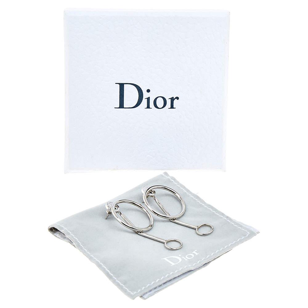 Dior Silver Tone Shades Drop Earrings商品第5张图片规格展示
