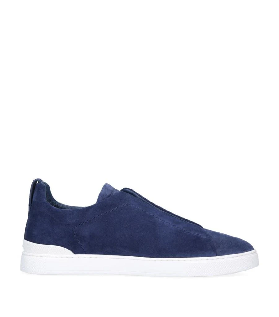 商品Zegna|Suede Triple Stitch Sneakers,价格¥9675,第3张图片详细描述