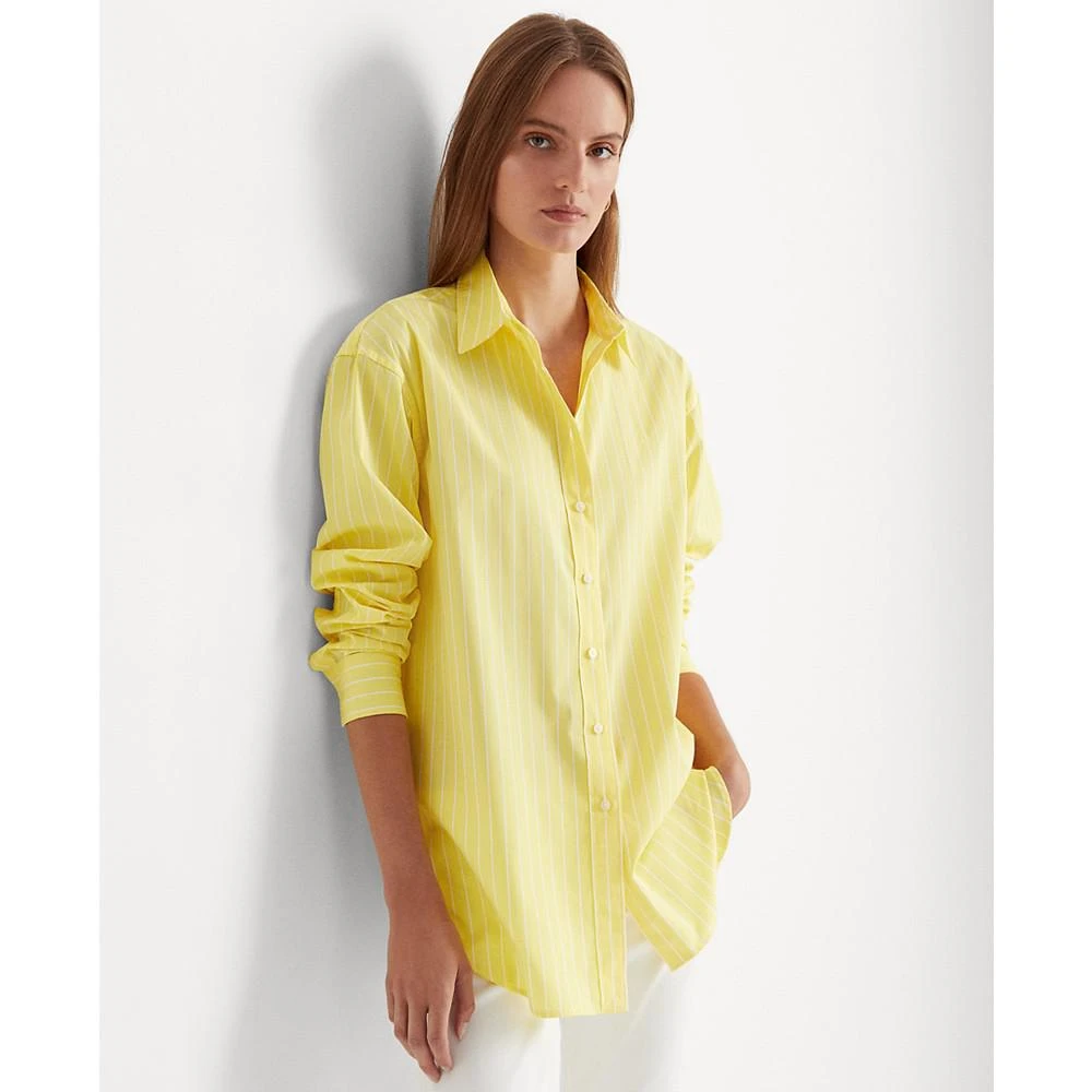 商品Ralph Lauren|Women's Striped Cotton Broadcloth Shirt,价格¥250,第1张图片