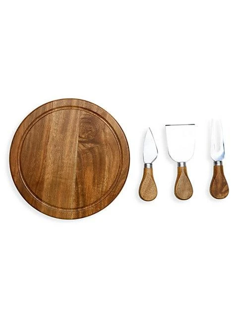 商品Picnic Time|Brie 4-Piece Acacia Cheese Board & Tool Set,价格¥240,第3张图片详细描述