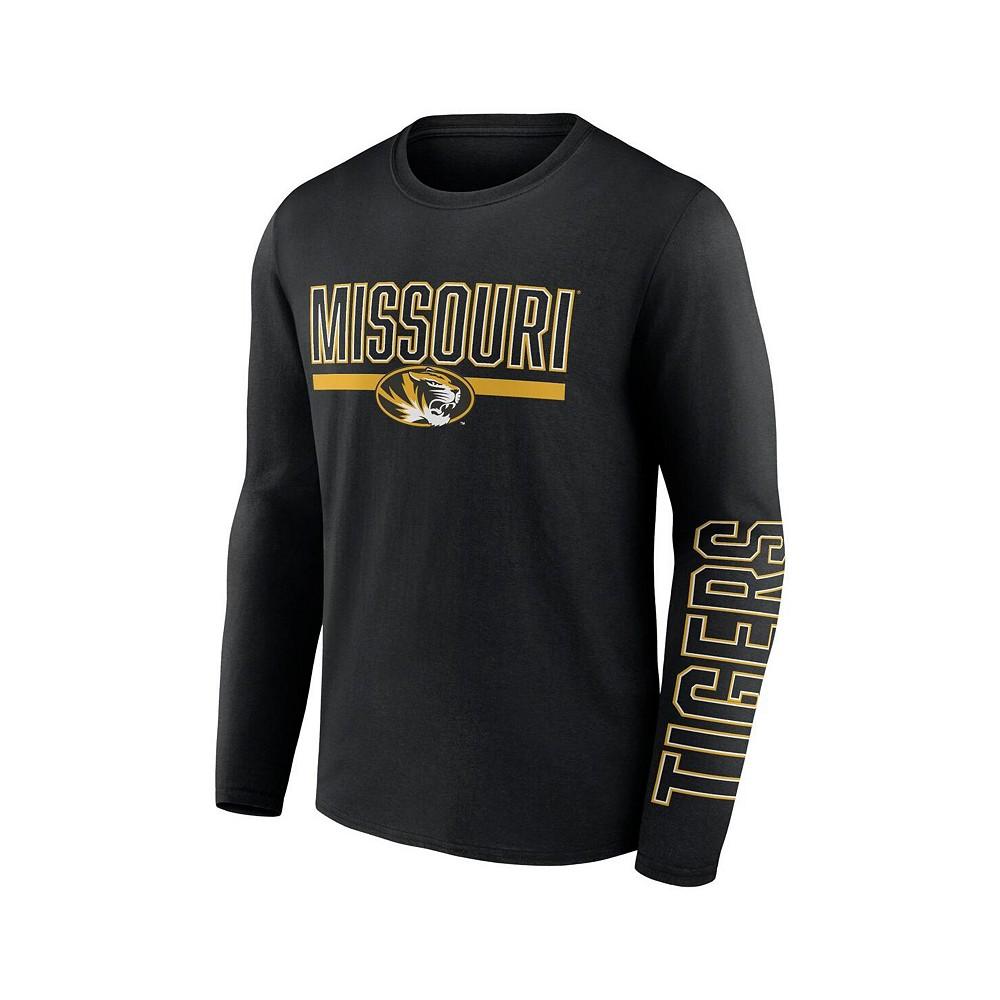 Men's Branded Black Missouri Tigers Modern Two-Hit Long Sleeve T-shirt商品第3张图片规格展示