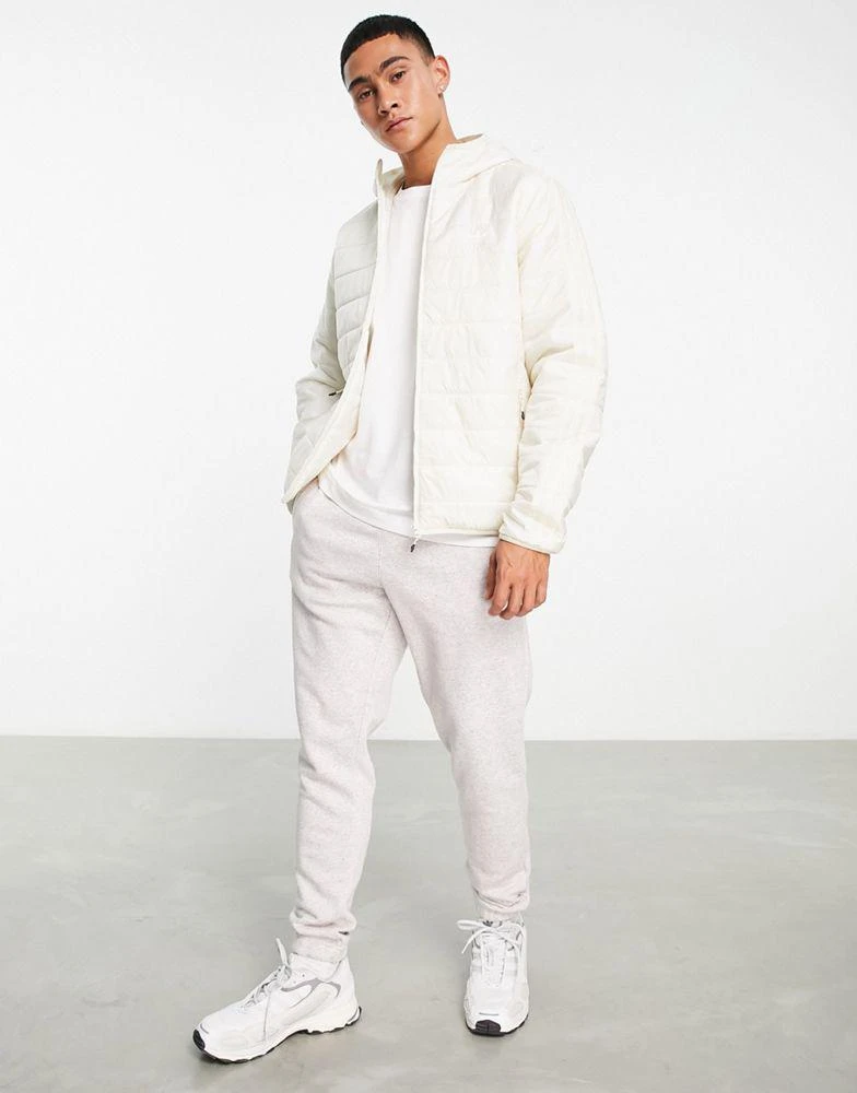 商品Adidas|adidas Originals Adicolor 3 stripe hooded puffer jacket in off white,价格¥521,第4张图片详细描述
