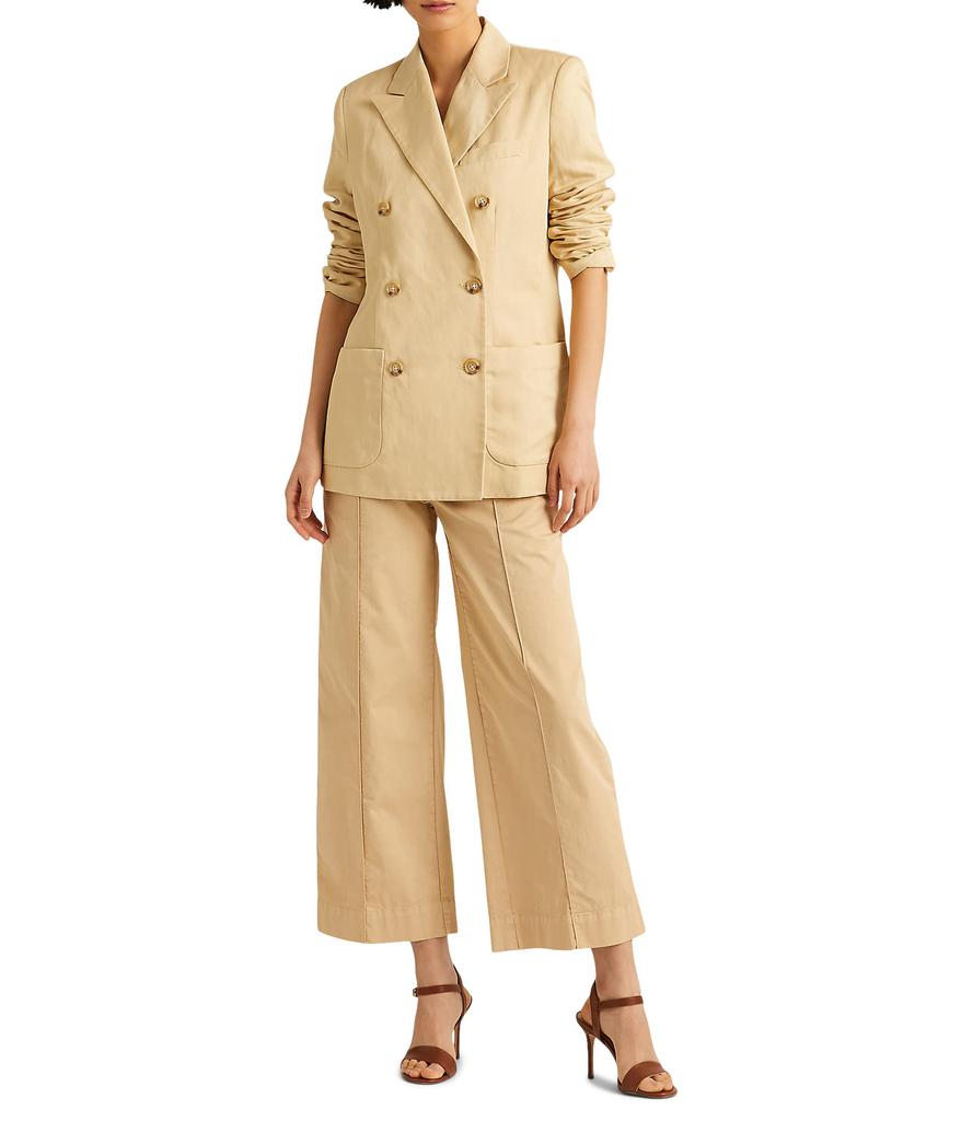 Petite Double-Breasted Linen Twill Blazer商品第1张图片规格展示