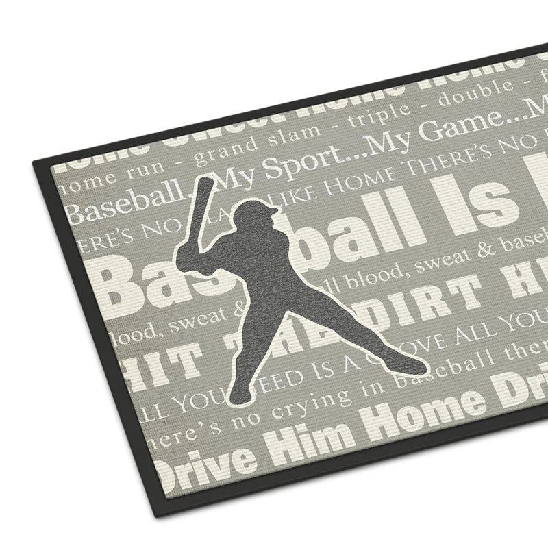 商品Caroline's Treasures|24 in x 36 in Baseball is Life Door Mat Indoor/Outdoor,价格¥312,第1张图片