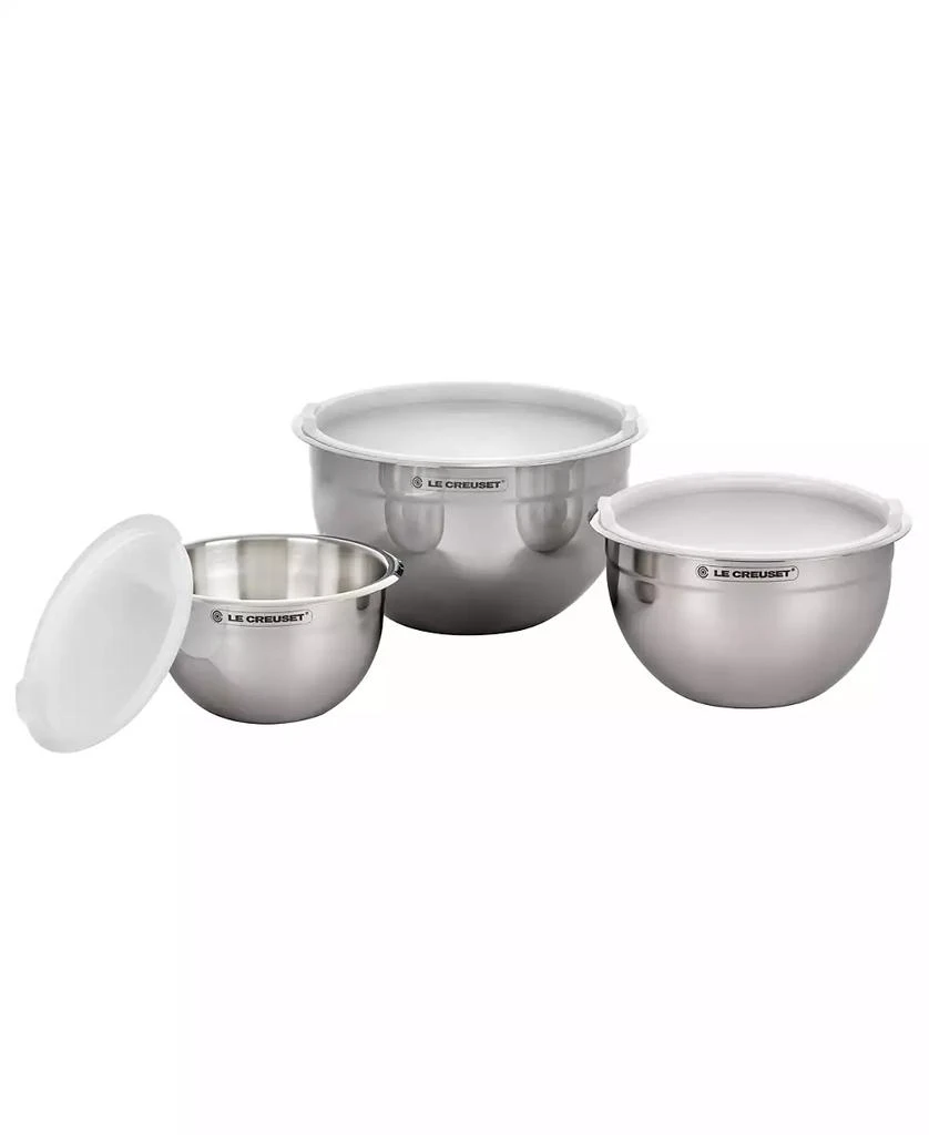 Set of 3 Stainless Steel Mixing Bowls with Lids 商品