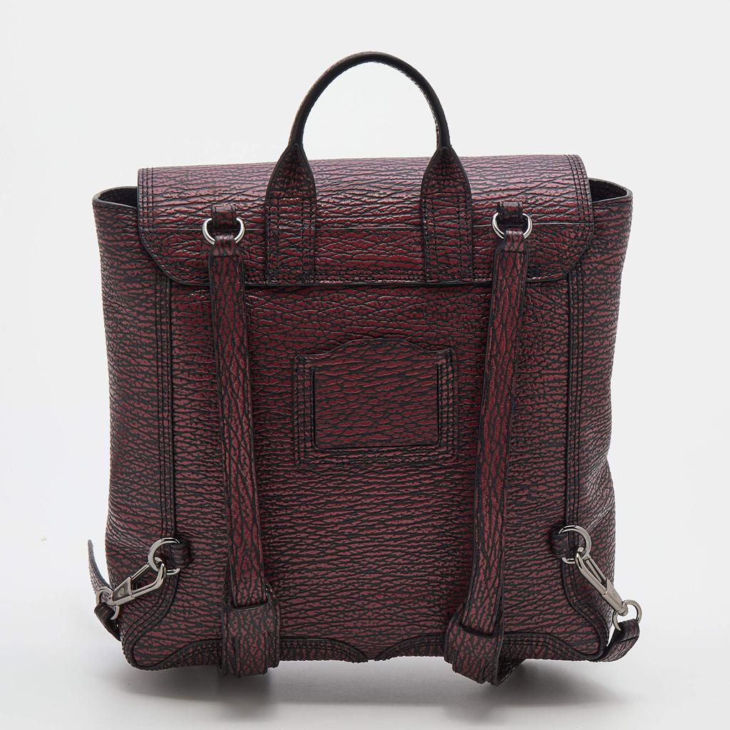 3.1 Phillip Lim Burgundy Black Textured Leather Pashli Backpack商品第4张图片规格展示