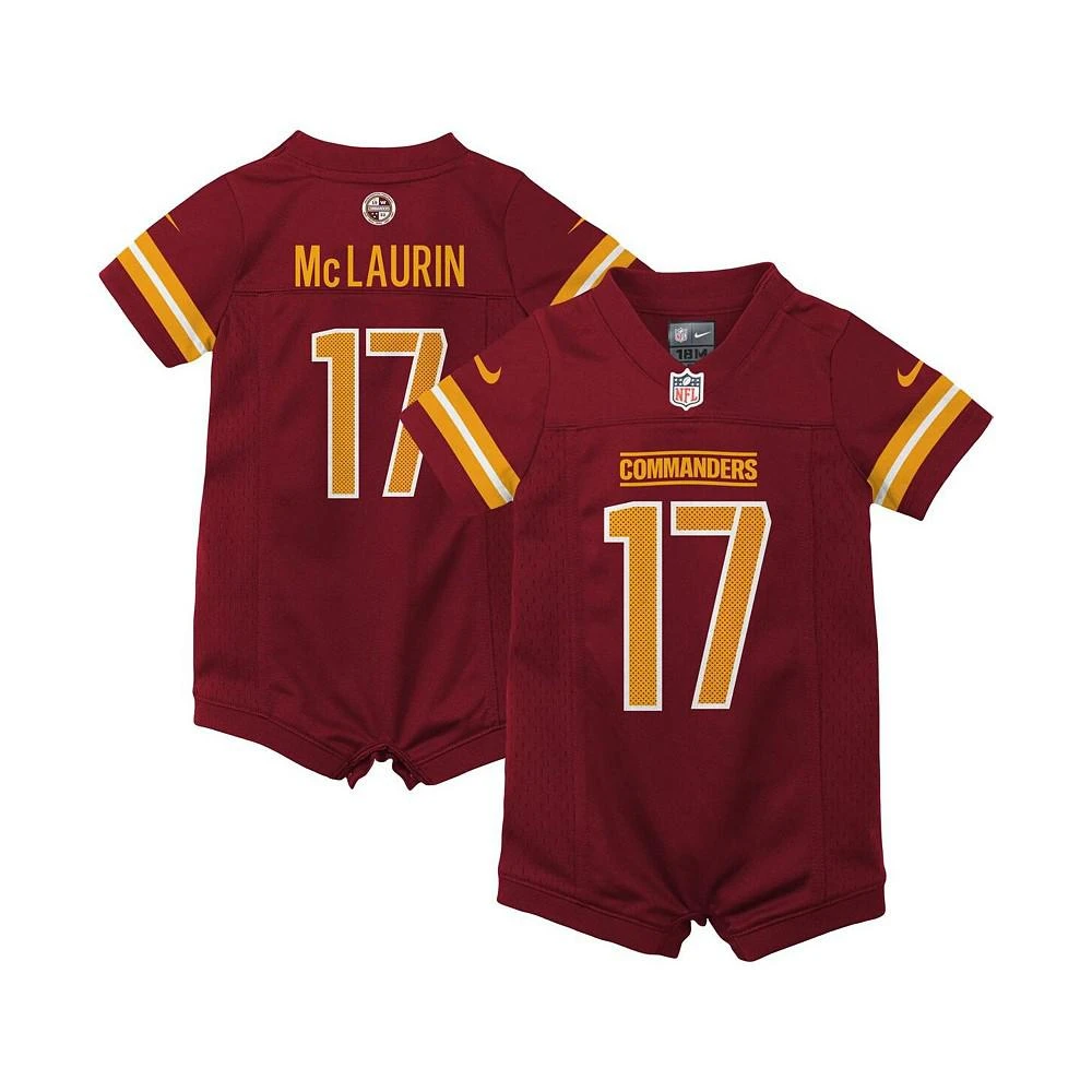 商品NIKE|Newborn and Infant Boys and Girls Terry McLaurin Burgundy Washington Commanders Game Romper Jersey,价格¥298,第1张图片