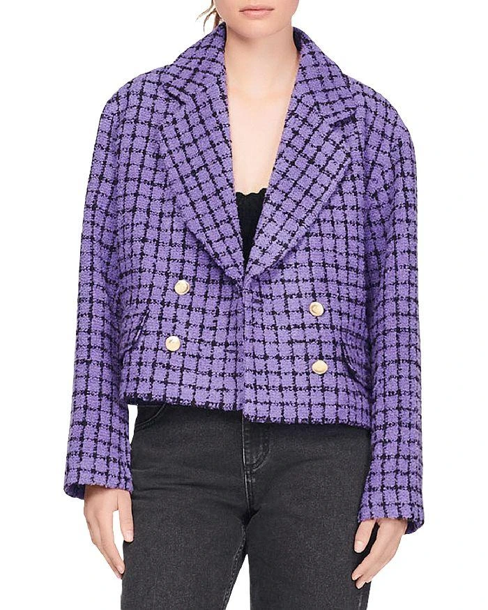 商品Sandro|Simona Tweed Cropped Jacket,价格¥2178,第1张图片