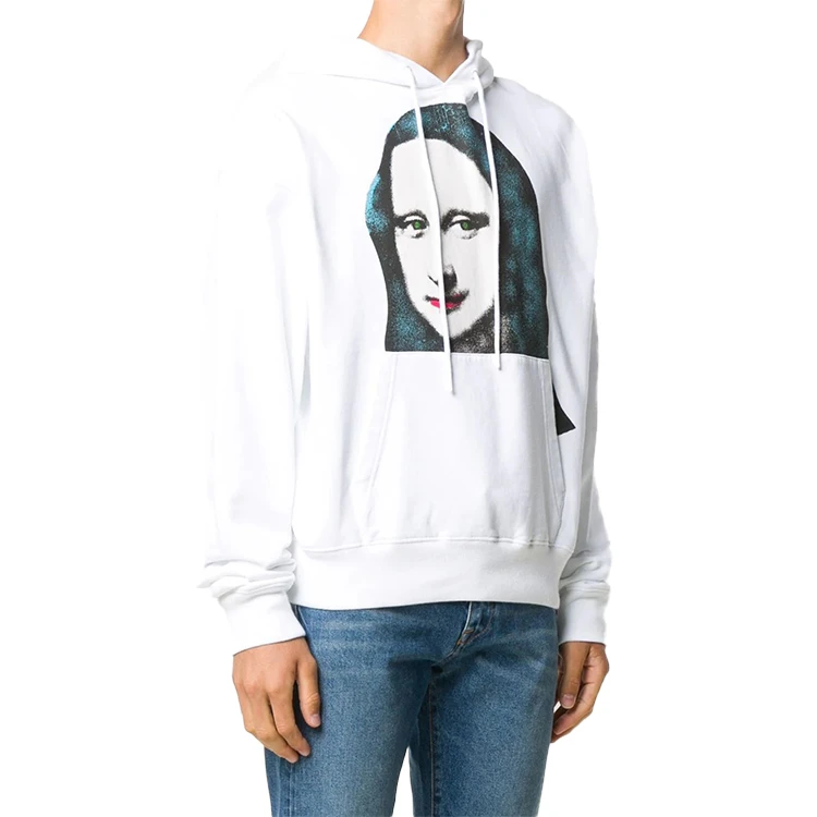 商品[国内直发] Off-White|蒙娜丽莎系列 FW20 胸口蒙娜丽莎头像印花连帽卫衣 男款 白色,价格¥1926,第5张图片详细描述