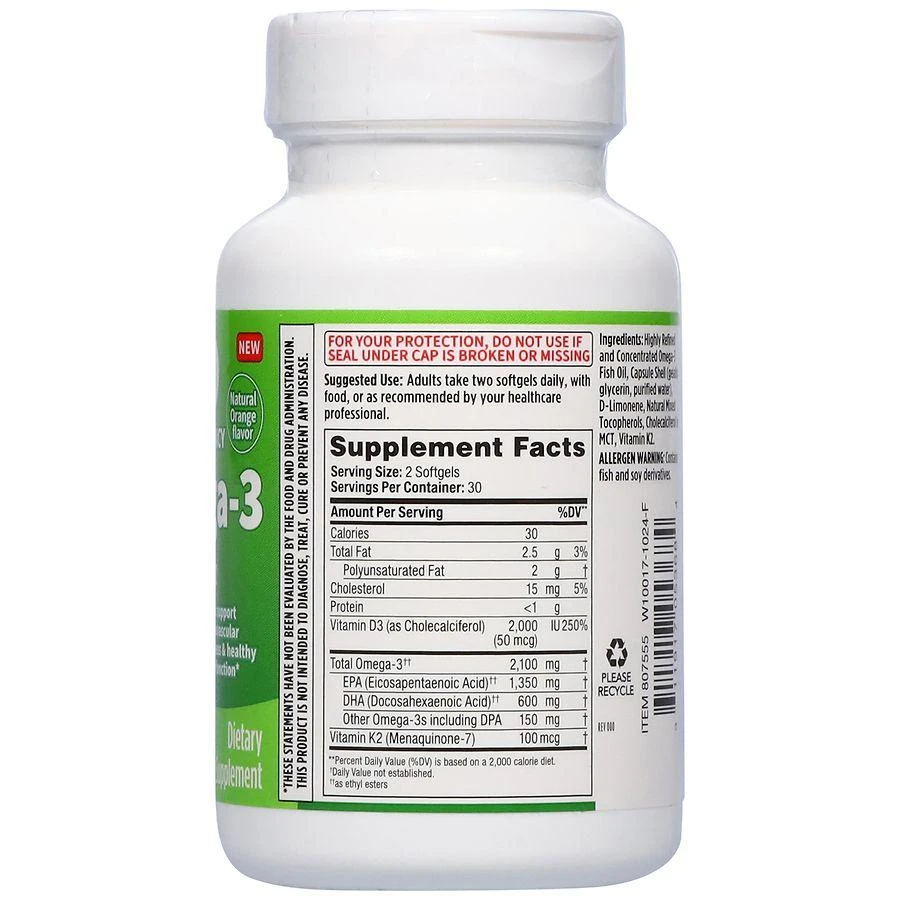 Omega-3 Plus D3 + K2 Softgels 商品