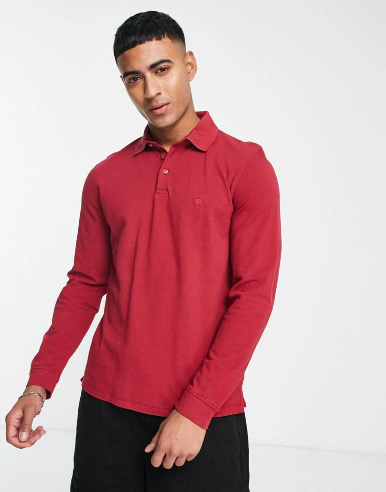 商品Wrangler|Wrangler long sleeve polo in red,价格¥273,第1张图片