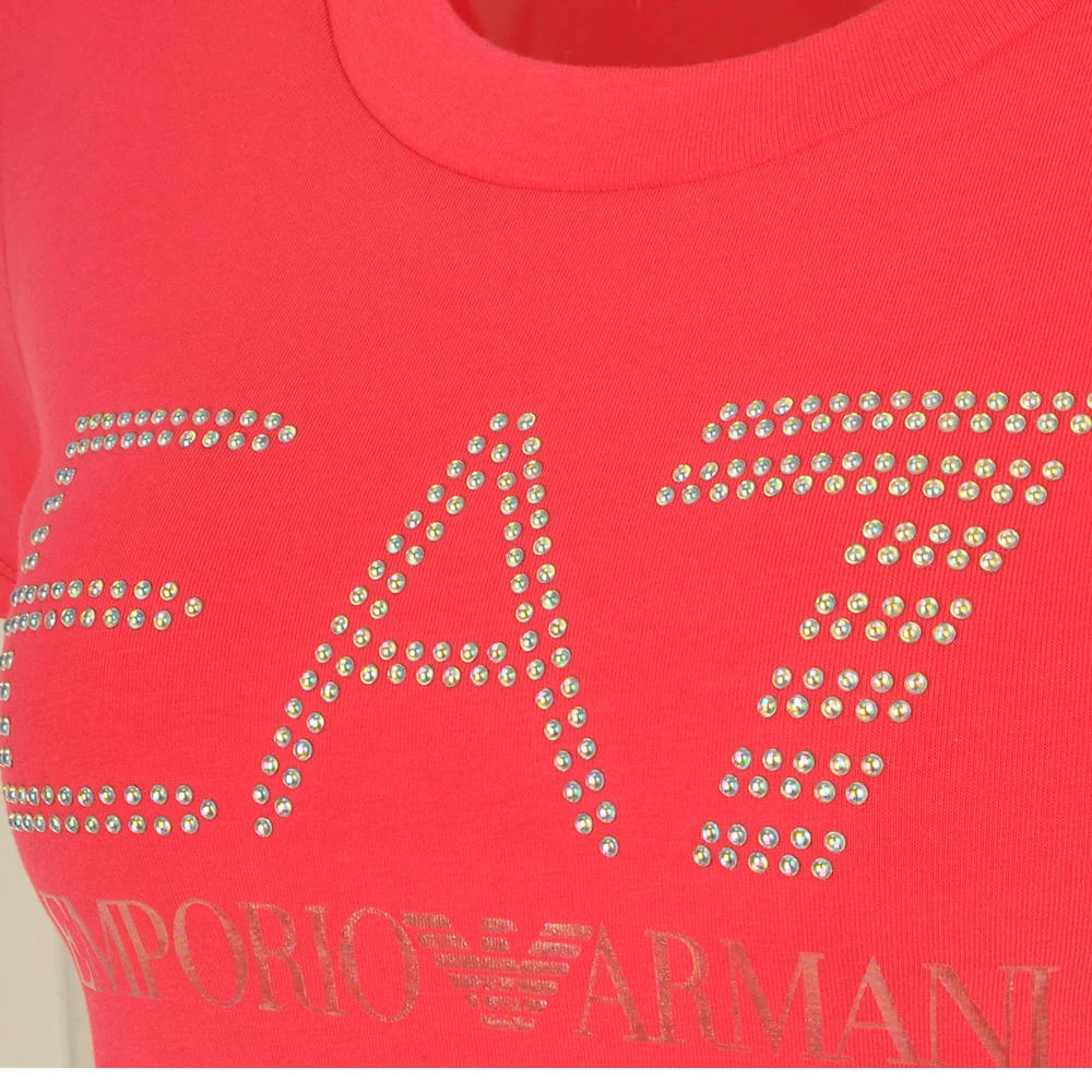 商品Emporio Armani|Emporio Armani 安普里奥 阿玛尼 桃红色棉氨纶女士T恤 3YTT81-J12Z-1445,价格¥426,第1张图片