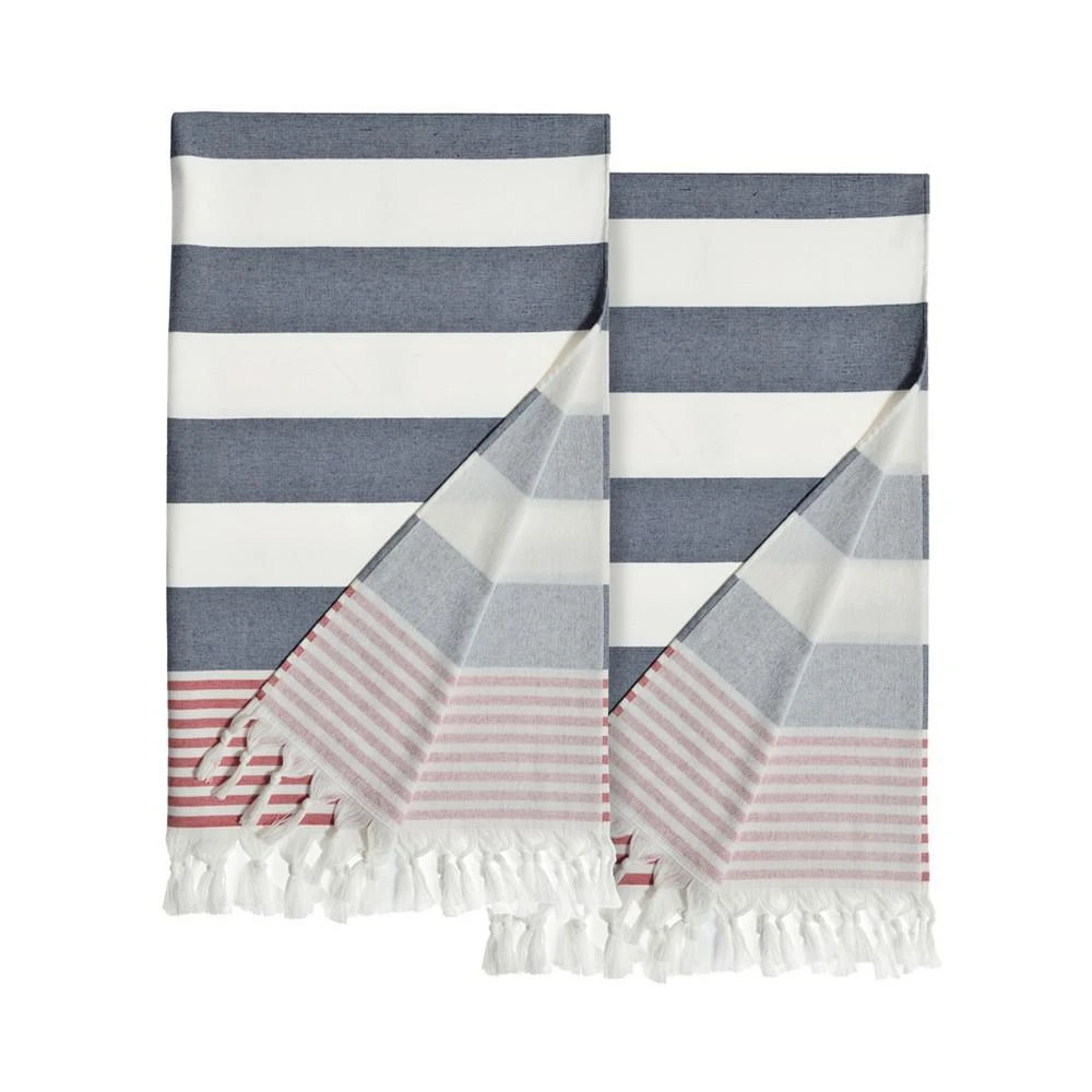 商品Linum Home Textiles|Textiles Patriotic Pestemal Pack of 2 100% Turkish Cotton Beach Towel,价格¥204,第3张图片详细描述