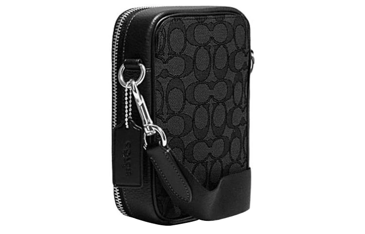 商品[国内直发] Coach|蔻驰 Stanton 系列 经典标志 织物配牛皮革 单肩斜挎包 男款 黑色,价格¥1215,第3张图片详细描述
