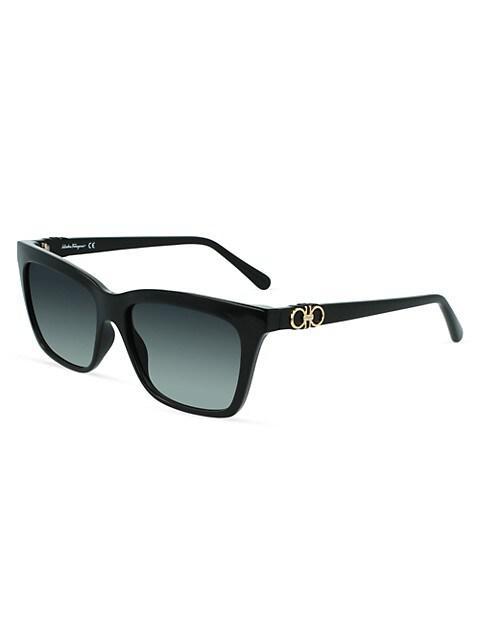 商品Salvatore Ferragamo|Gancini 55MM Modified Rectangle Sunglasses,价格¥1749,第4张图片详细描述