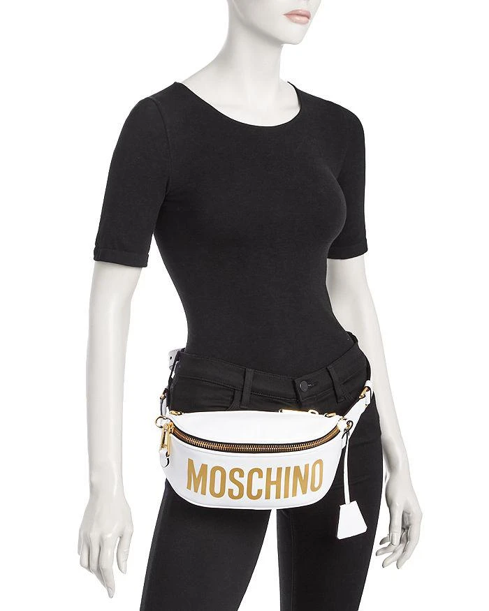 商品Moschino|Logo Print Leather Belt Bag,价格¥5199,第2张图片详细描述