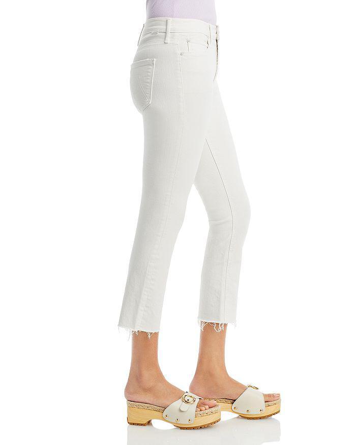 商品MOTHER|The Dazzler Mid Rise Cropped Straight Leg Jeans in Cream Puff,价格¥1115,第5张图片详细描述