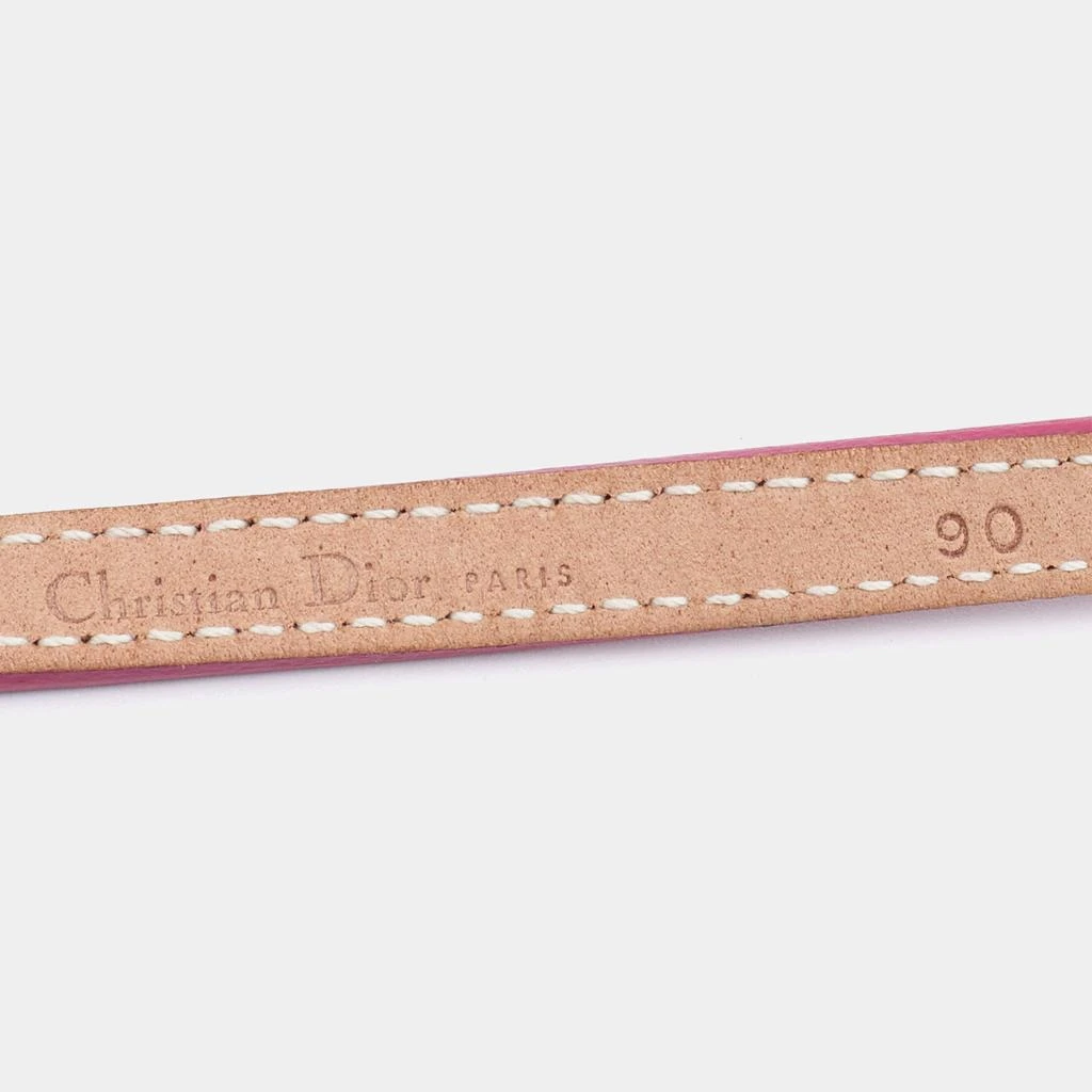 商品[二手商品] Dior|Dior Magenta Leather Crystal Embellished Logo Chain Belt 90 CM,价格¥2346,第4张图片详细描述