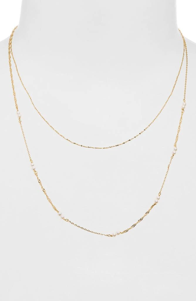 商品Nordstrom|Faux Pearl Double Strand Chain Necklace,价格¥98,第2张图片详细描述