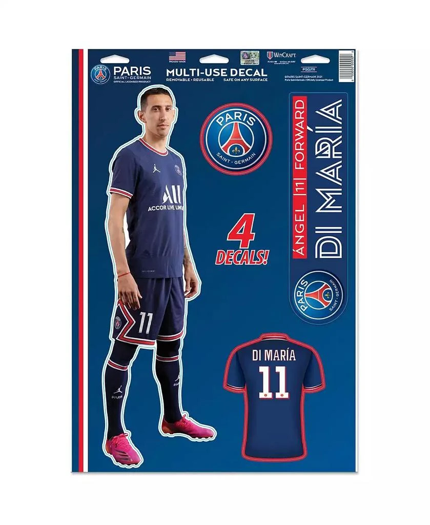 商品Wincraft|Angel Di Maria Paris Saint-Germain 11'' x 17'' Multi-Use Player Decal Sheet,价格¥112,第1张图片