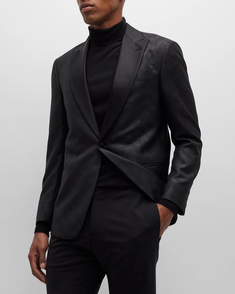 商品Giorgio Armani|Men's Wavy Jacquard Dinner Jacket,价格¥10066,第1张图片