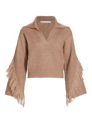 Fringed Johnny Collar Sweater商品第6张图片规格展示