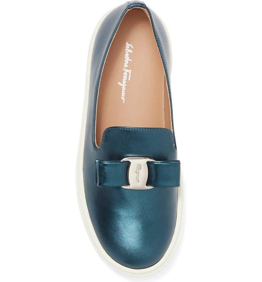 商品Salvatore Ferragamo|Kids' Novello Metallic Leather Slip-On Sneaker,价格¥574,第4张图片详细描述