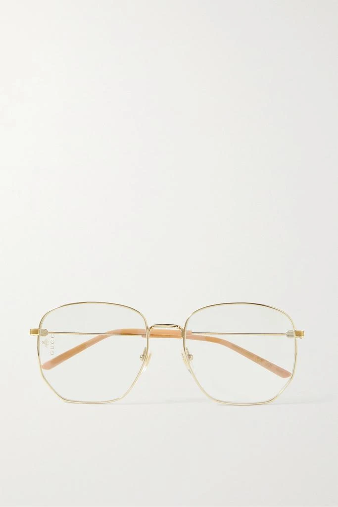 商品Gucci|六边形框金色光学眼镜,价格¥1955,第1张图片
